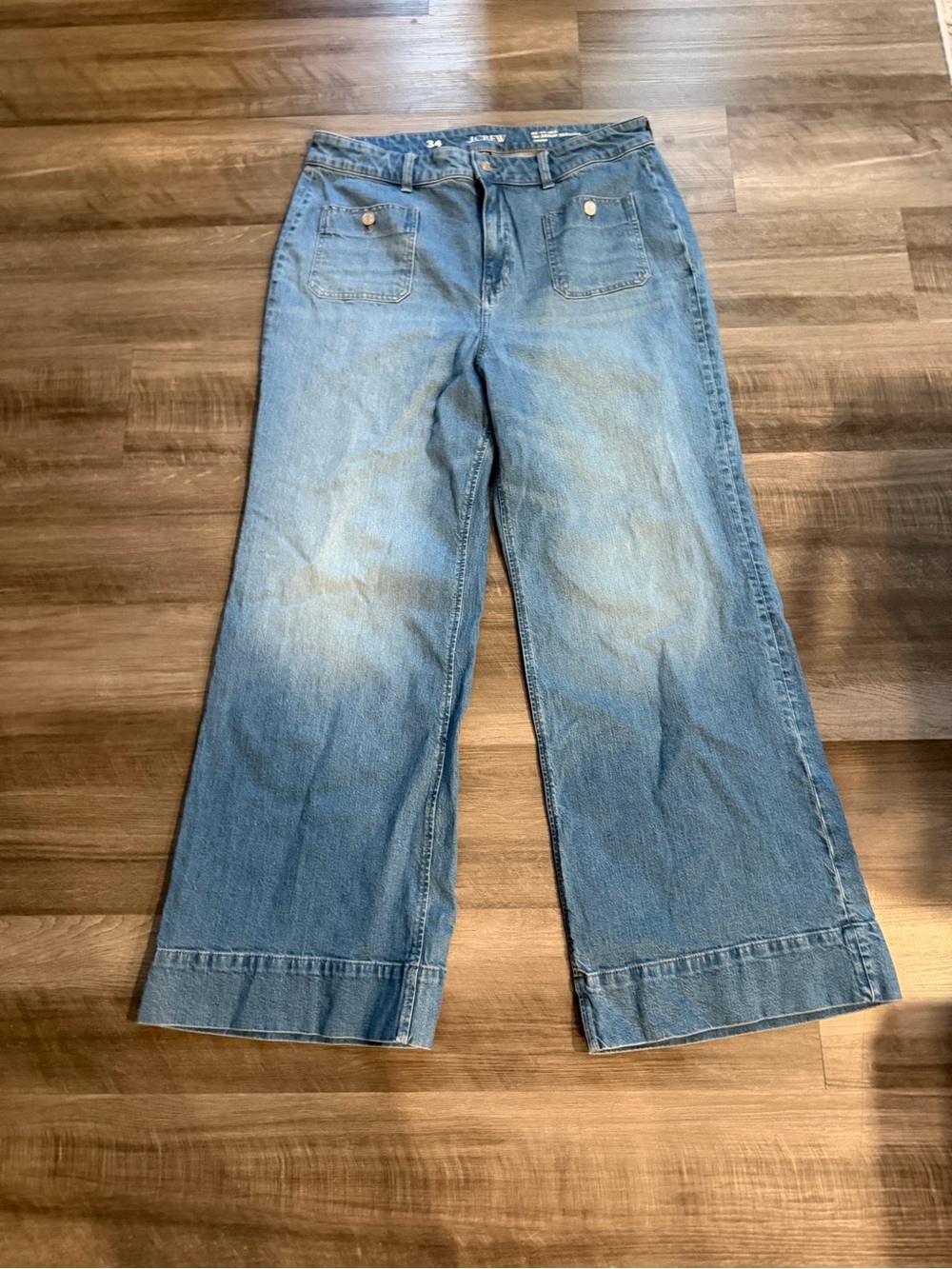 J.Crew ’96 Denim Trouser Wide Leg Jeans Light Wash High Rise Women’s Size 34
